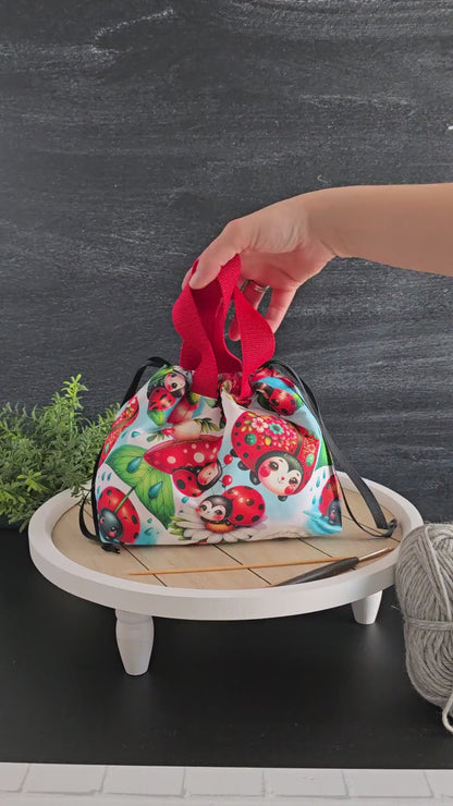 Videoaufnahme der Ladybug Love Projekttasche im Einsatz – zeigt Größe, Funktion und Details im Alltag