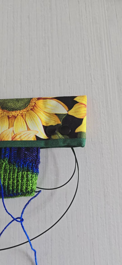 Nadelgarage für Rundstricknadeln | Motiv: Sonnenblume