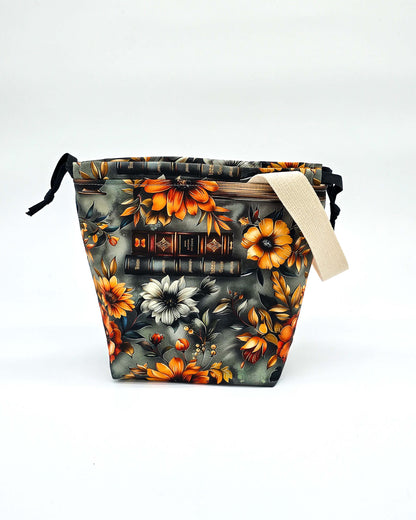 Projektbeutel Golden Bouquet – mit Kordelzug und Henkel, handgenäht in Bayern von Nadelmikado