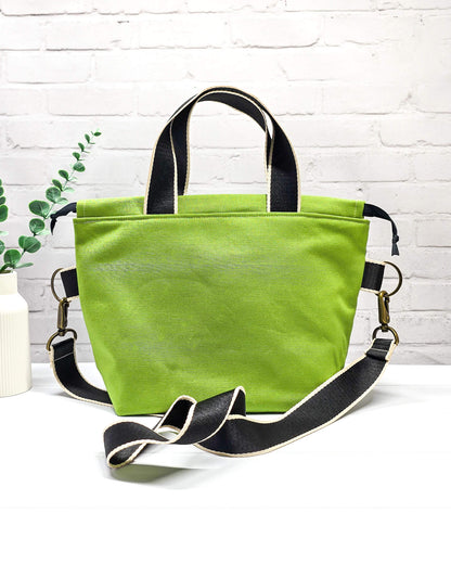 Projekttasche Alva M mit Eulenmotiv, handgenäht in Bayern von Nadelmikado