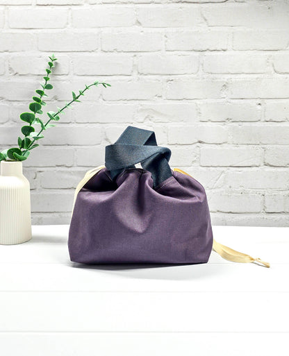 Alva Bag S aus Canvas grau – Projekttasche handgenäht in Bayern von Nadelmikado