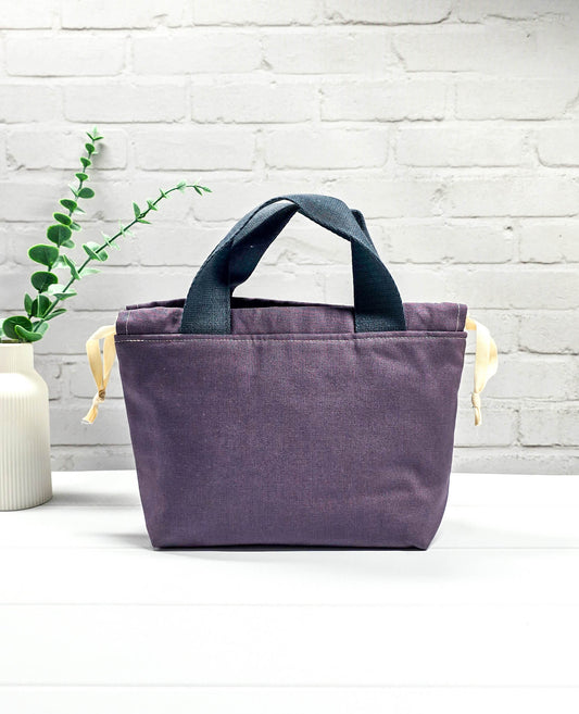 Alva Bag S aus Canvas grau – Projekttasche handgenäht in Bayern von Nadelmikado