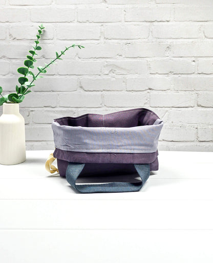 Alva Bag S aus Canvas grau – Projekttasche handgenäht in Bayern von Nadelmikado