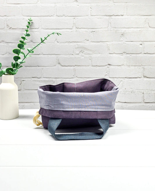 Alva Bag S aus Canvas grau – Projekttasche handgenäht in Bayern von Nadelmikado