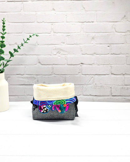 Projektbeutel mit Schmetterlingsmotiv für Sockenprojekte - handgenäht in Bayern von Nadelmikado