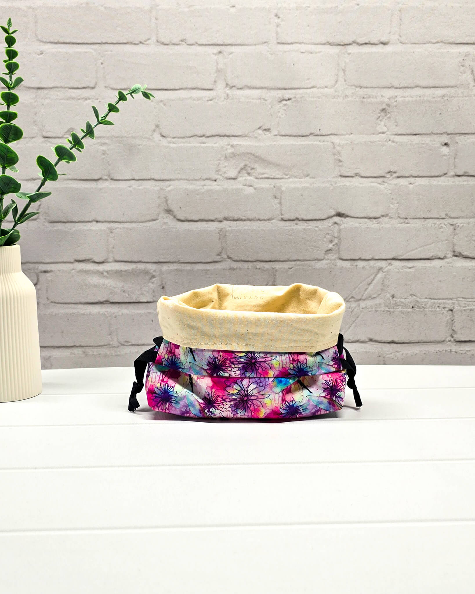 Projekttasche Größe S Lyra Dragonfly Bloom mit Libellen, handgenäht in Bayern von Nadelmikado