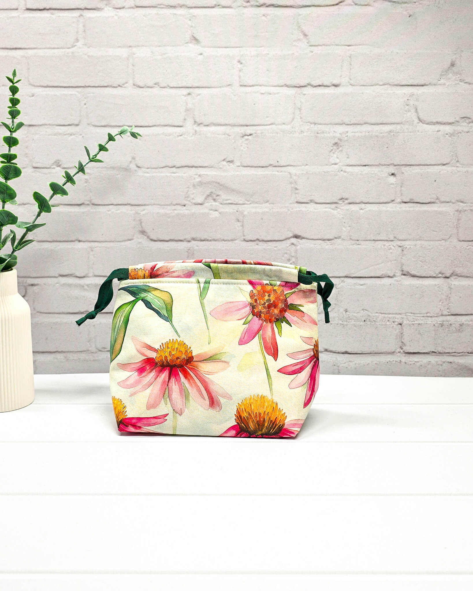 Projekttasche Größe S Lyra Summer Coneflower Blumenmotiv - handgenäht in Bayern von Nadelmikado