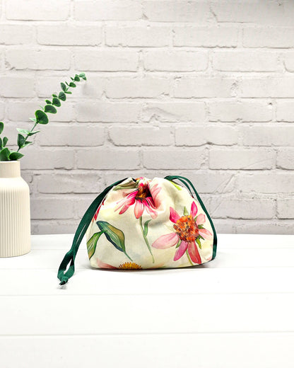 Projekttasche Größe S Lyra Summer Coneflower Blumenmotiv - handgenäht in Bayern von Nadelmikado