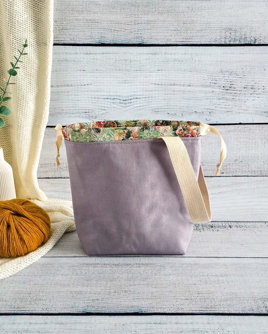 Tuva Bag Ash Canvas & Mint Tea Garden – handgenäht in Bayern von Nadelmikado