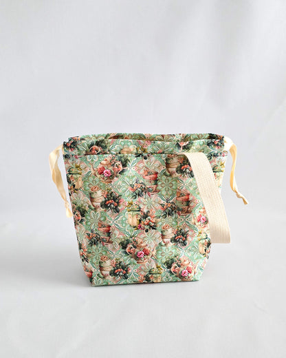 Tuva Bag Mint Tea Garden – Projekttasche handgenäht in Bayern von Nadelmikado