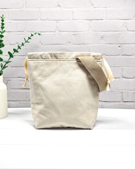 Canvas Projekttasche Tuva S Natural handgenäht in Bayern von Nadelmikado