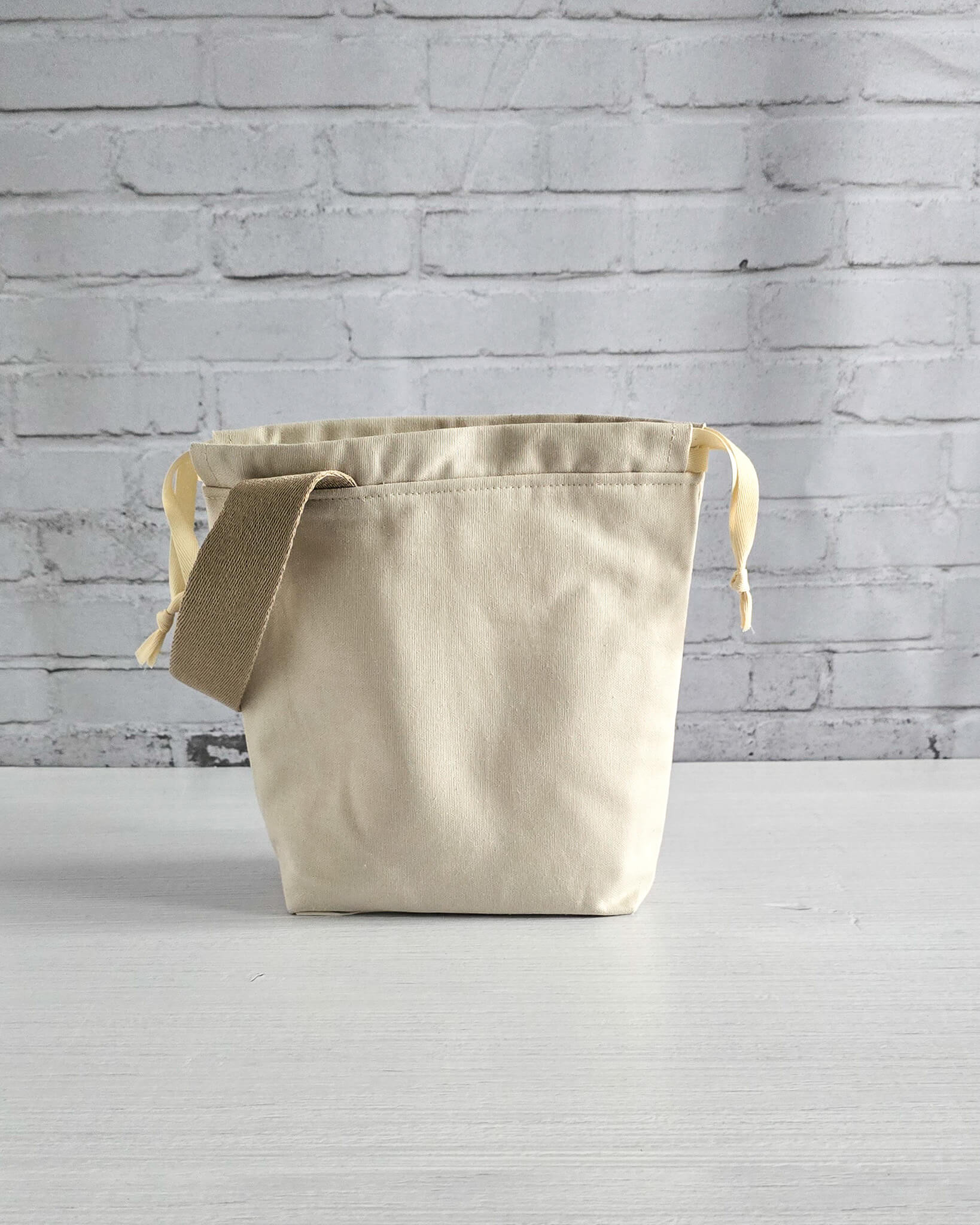Canvas Projekttasche Tuva S Natural handgenäht in Bayern von Nadelmikado