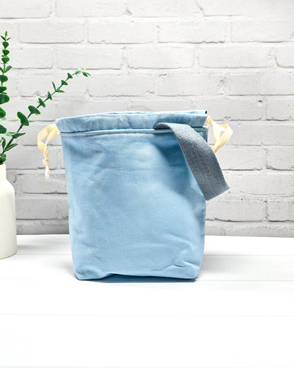 Canvas Projekttasche Tuva S Soft Blue handgenäht in Bayern von Nadelmikado