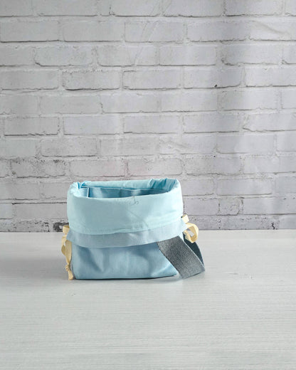 Canvas Projekttasche Tuva S Soft Blue handgenäht in Bayern von Nadelmikado