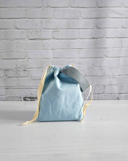 Canvas Projekttasche Tuva S Soft Blue handgenäht in Bayern von Nadelmikado